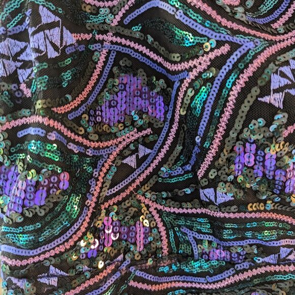 NWT Make a Statement Black Sequin One-Shoulder Bodycon Mini Dress - Picture 6 of 9